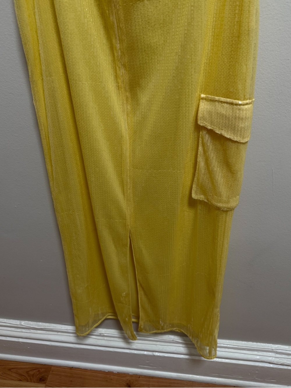 STAUD Casey dress butter yellow strapless sequin gown maxi dress wedding guest 6 - Picture 8 of 10
